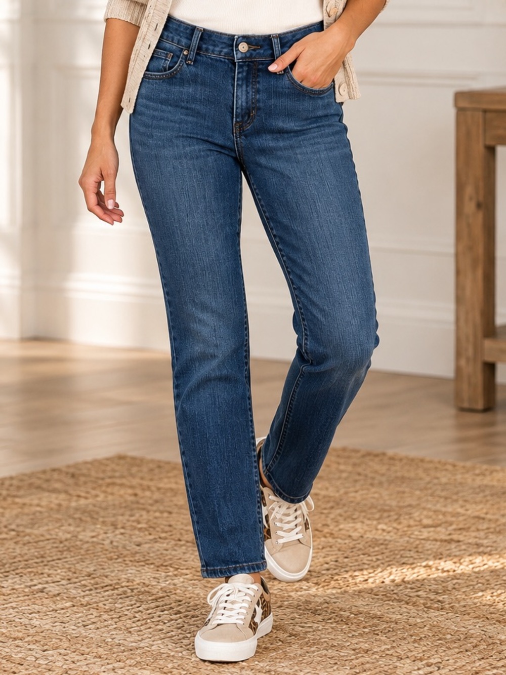 Simply Vera Vera Wang Jeans Size 4 Dark Wash Straight Leg